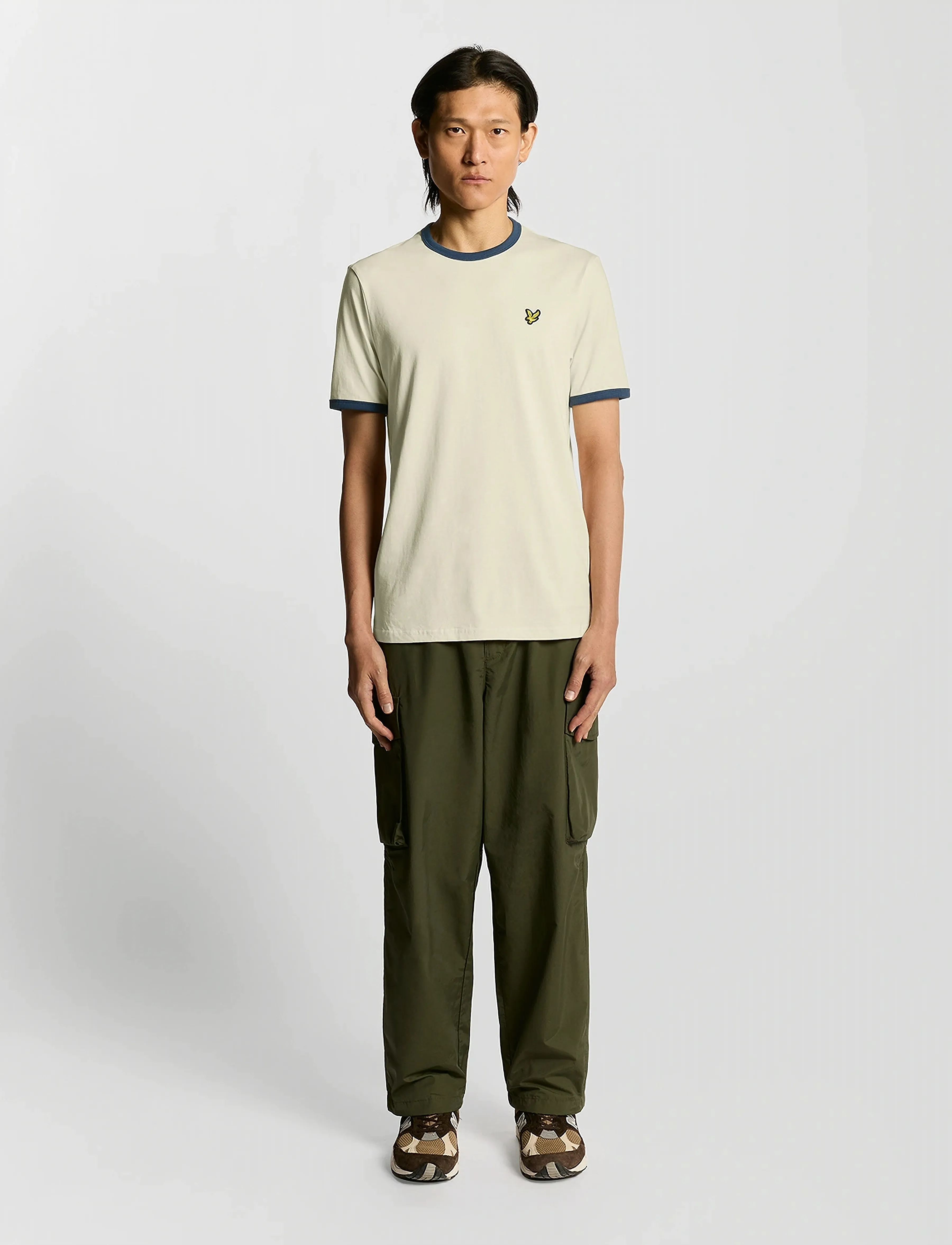 Lyle & Scott - Ringer T-shirt - kurzärmelig - x945 drop cloth/ sargasso sea - 4
