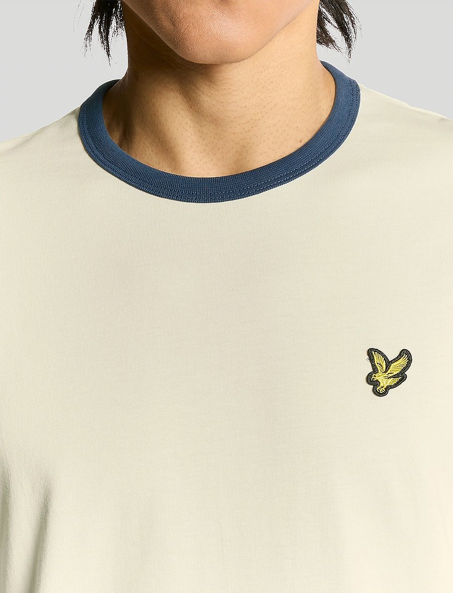 Lyle & Scott - Ringer T-shirt - kurzärmelig - x945 drop cloth/ sargasso sea - 5
