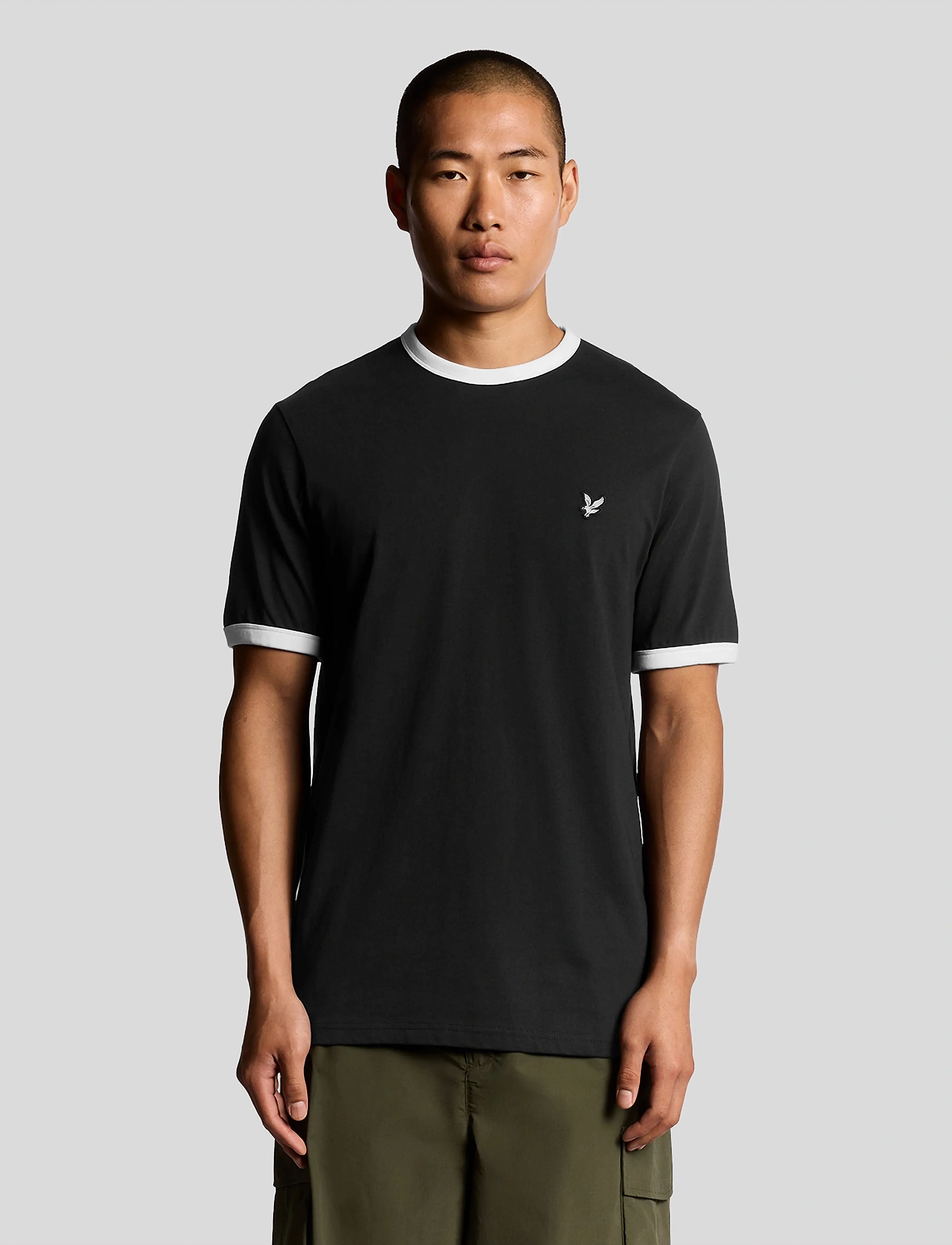 Lyle & Scott Ringer T-Shirt, M, T-shirts, Schwarz - Short-sleeved, Männerswear