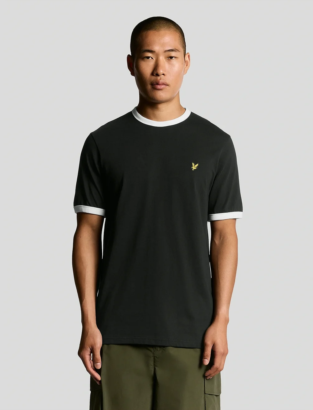 Lyle & Scott - Ringer T-shirt - t-krekli ar īsām piedurknēm - w189 jet black/ white - 0