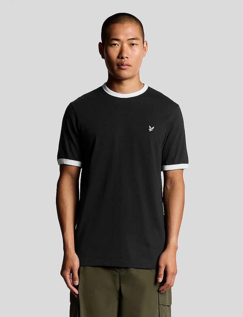 Lyle & Scott - Ringer T-shirt - kurzärmelig - w189 jet black/ white - 0