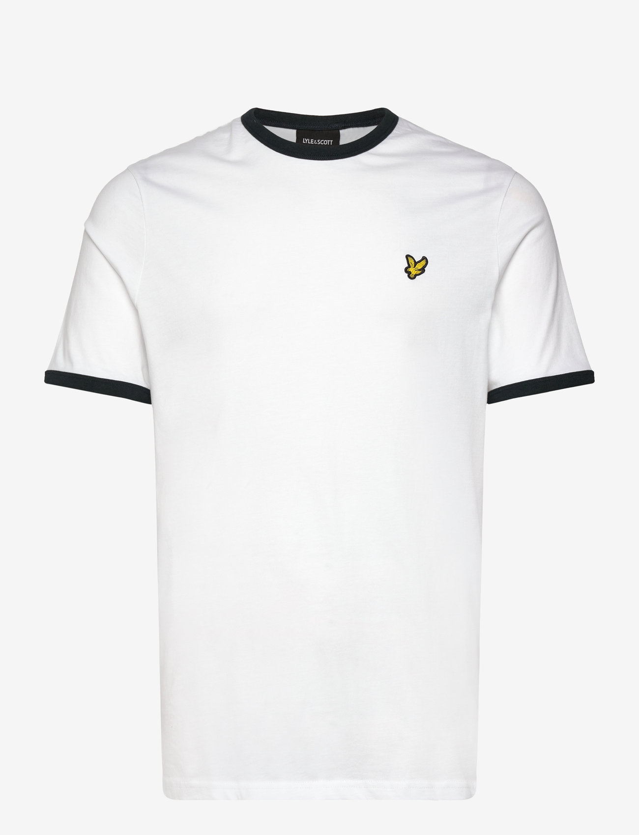 Lyle & Scott - Ringer T-shirt - kortärmade t-shirts - x187 white/ dark navy - 1