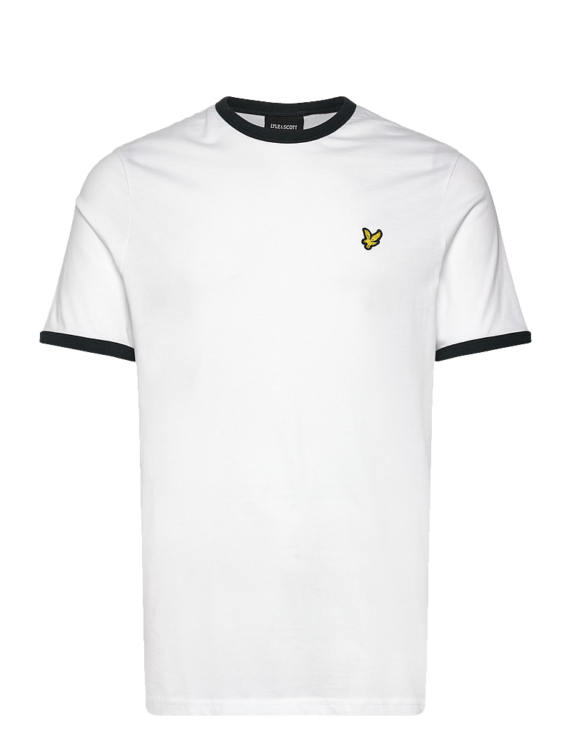 Lyle & Scott - Ringer T-shirt - kortärmade t-shirts - x187 white/ dark navy - 1