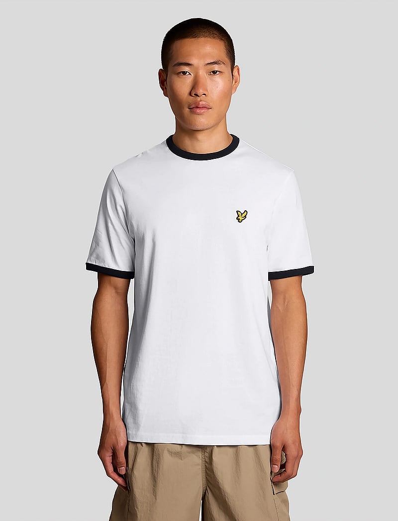 Lyle & Scott - Ringer T-shirt - kurzärmelig - x187 white/ dark navy - 0