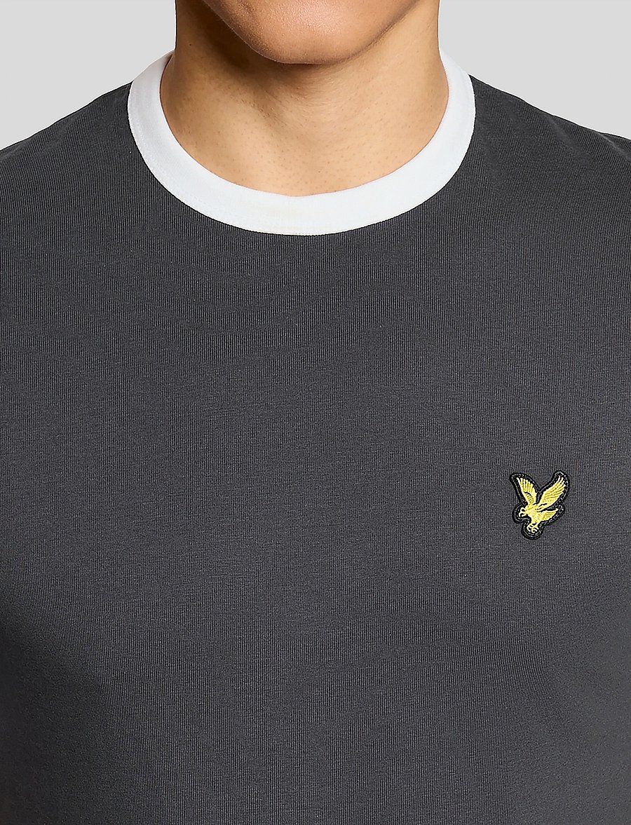 Lyle & Scott - Ringer T-shirt - kurzärmelig - x361 gunmetal/ white - 5
