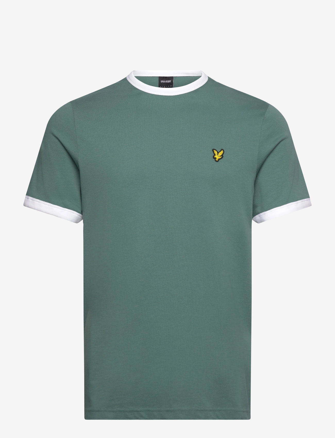 Lyle & Scott - Ringer T-shirt - efterårstøj - x939 agave green/ white - 1
