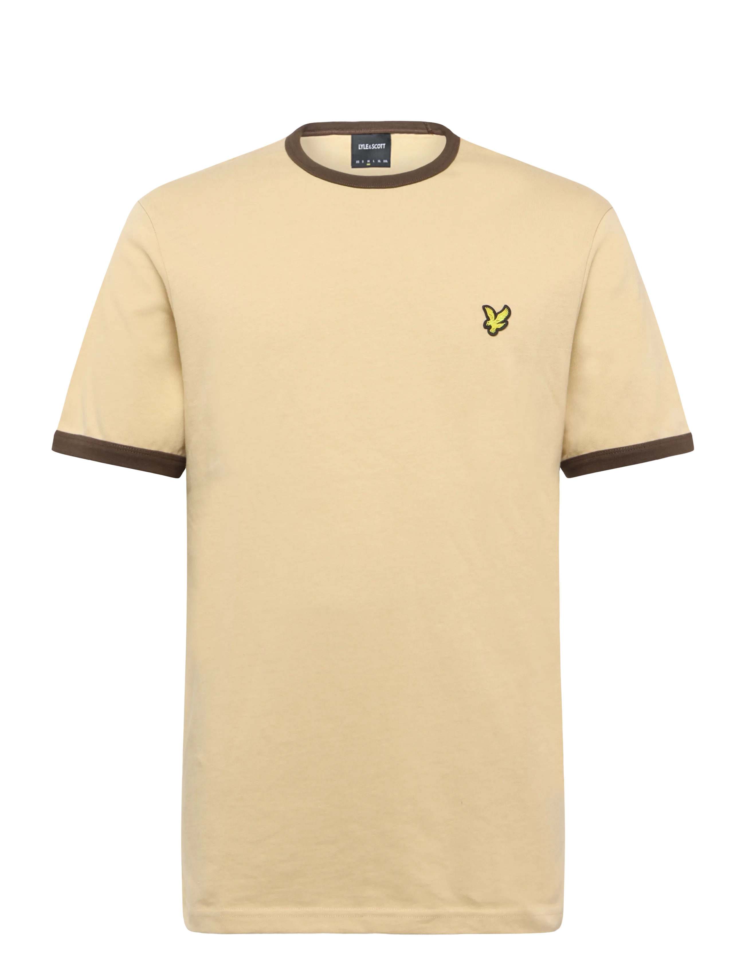 Lyle & Scott Ringer T-Shirt, Mænd, Ringer T-shirt, Beige, Str: M