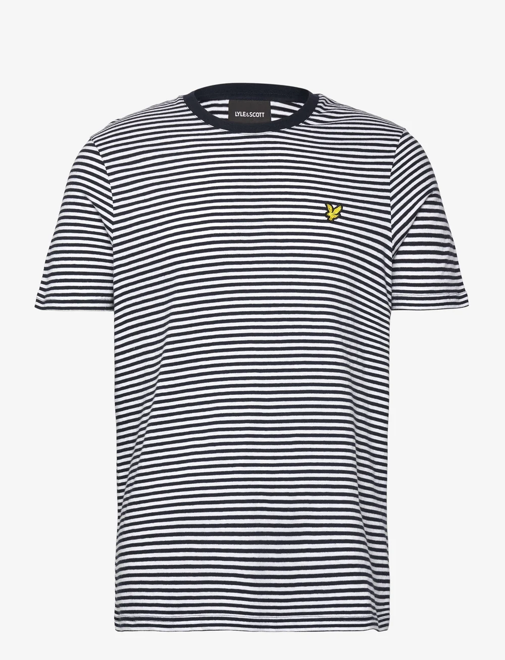 Lyle & Scott - Linen Blend Breton Stripe T-Shirt - kurzärmelig - w403 dark navy/ white - 1