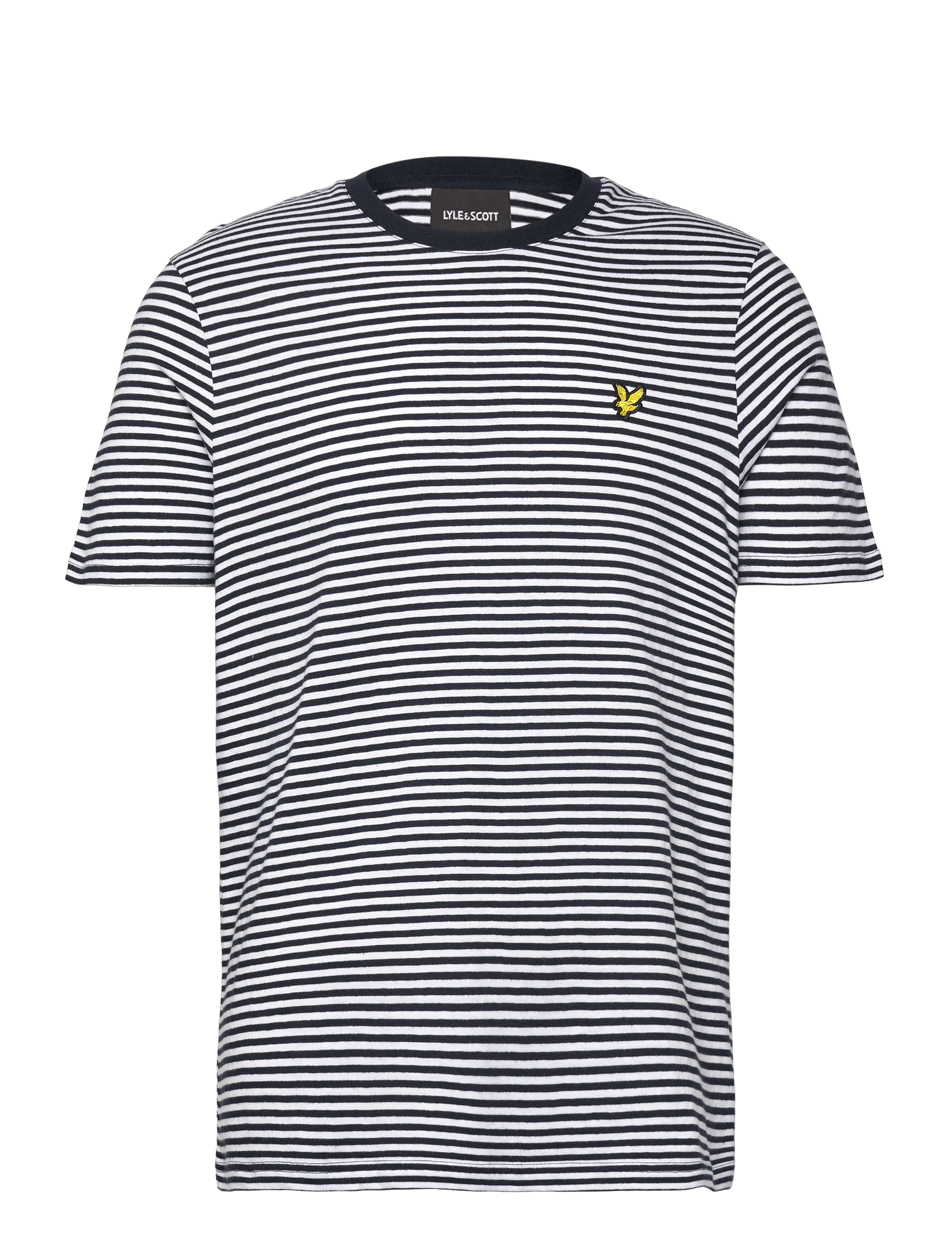 Lyle & Scott Linen Blend Breton Stripe T-Shirt - T-shirts - W403 DARK NAVY/ WHITE / multi