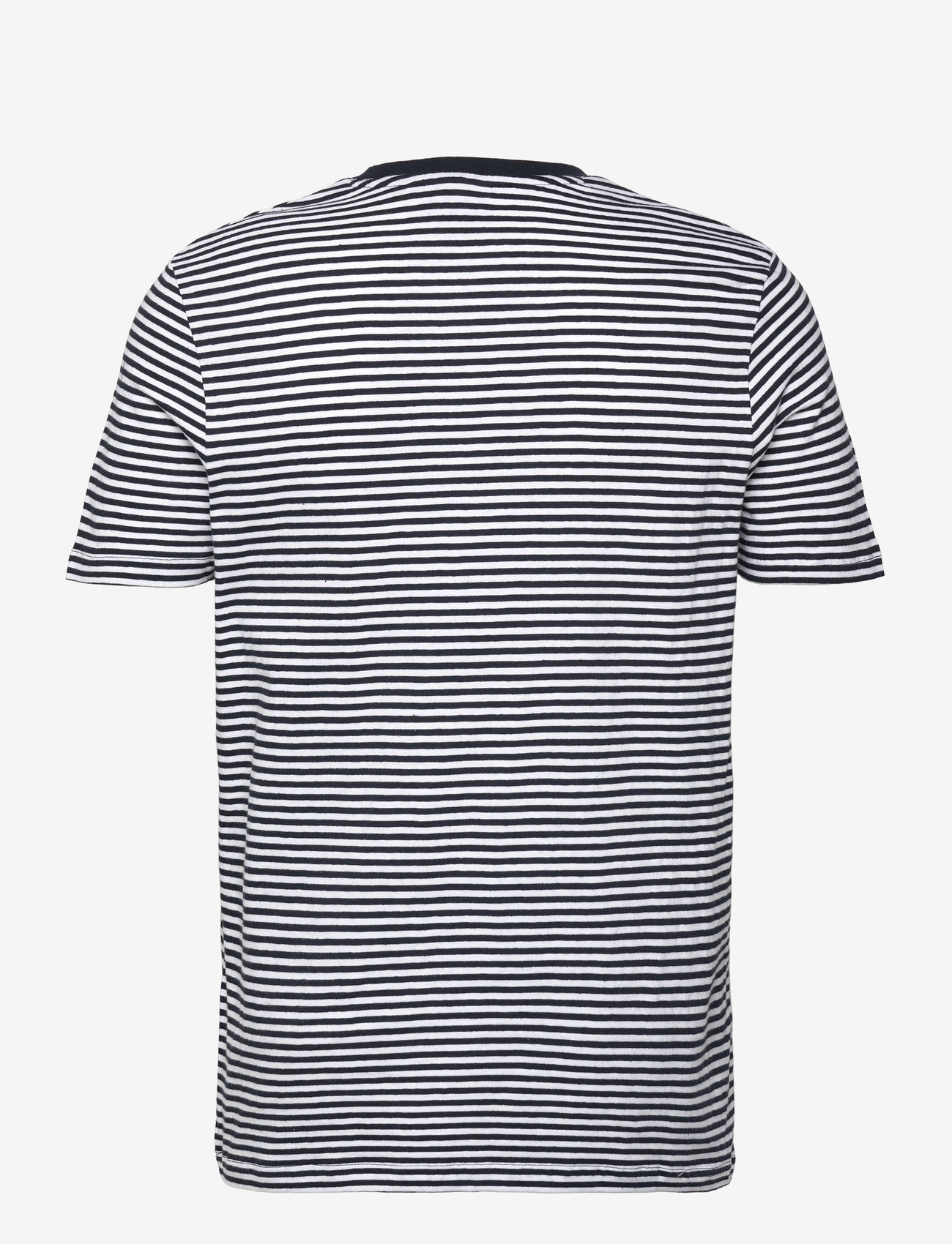 Lyle & Scott - Linen Blend Breton Stripe T-Shirt - kortärmade t-shirts - w403 dark navy/ white - 2