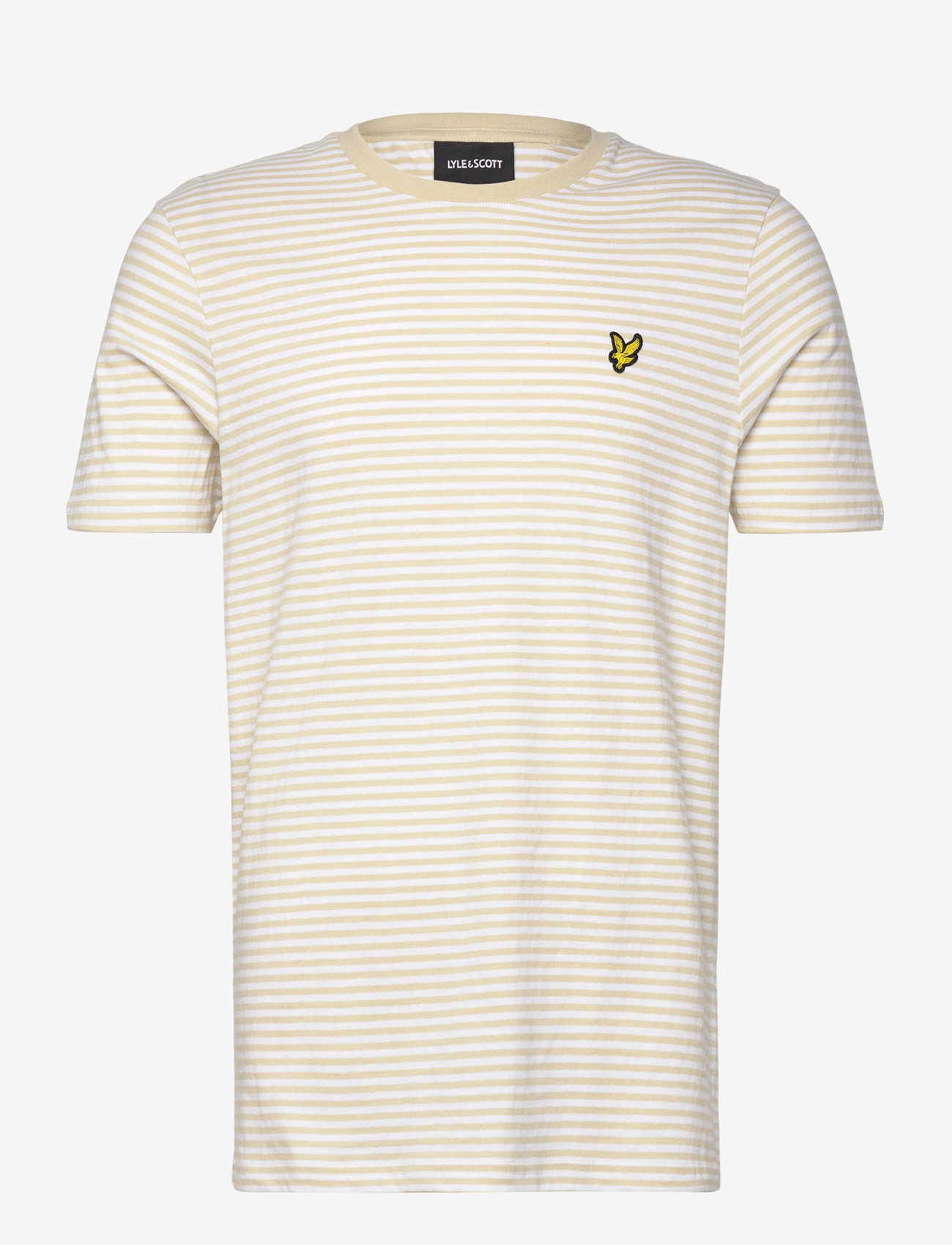 Lyle & Scott - Linen Blend Breton Stripe T-Shirt - kortärmade t-shirts - x675 luna/ white - 1