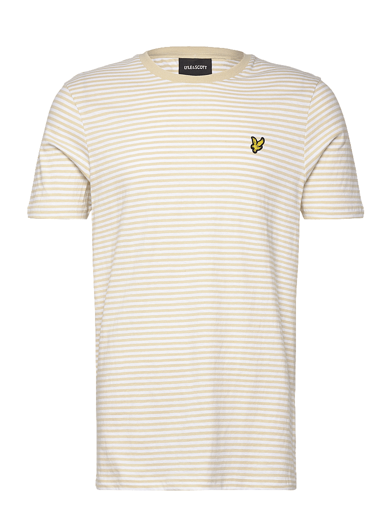 Lyle & Scott - Linen Blend Breton Stripe T-Shirt - kortärmade t-shirts - x675 luna/ white - 1