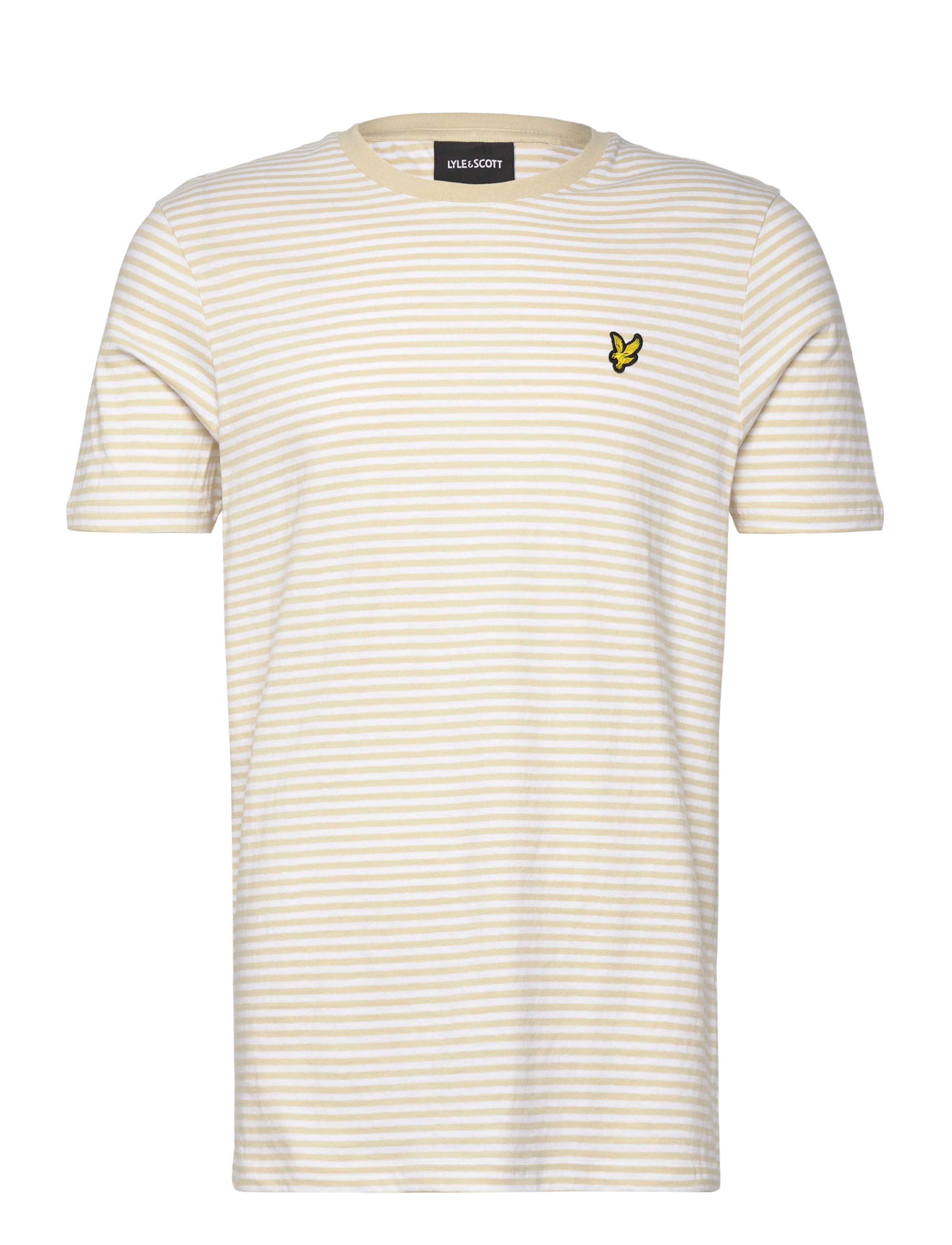 Lyle & Scott Linen Blend Breton Stripe T-Shirt - T-shirts - X675 LUNA/ WHITE / multi