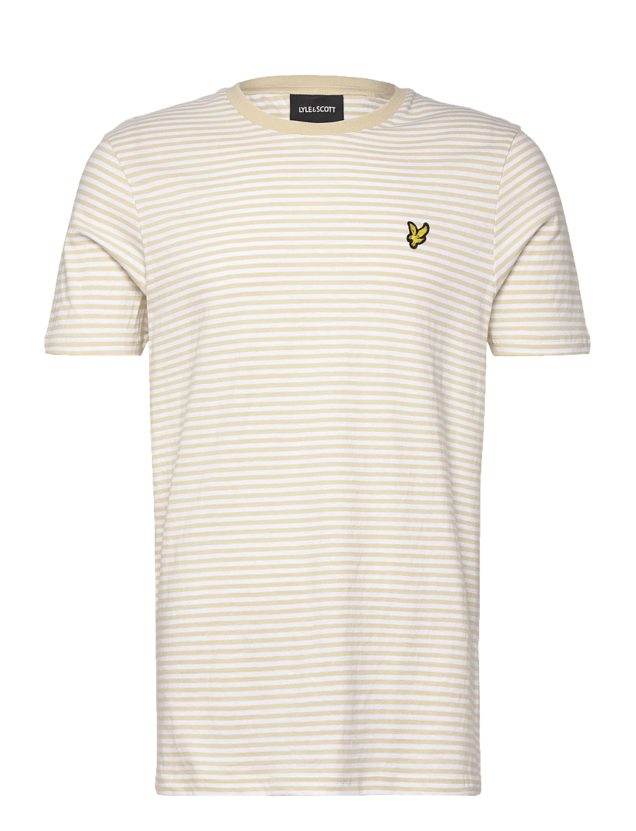 Lyle & Scott - Linen Blend Breton Stripe T-Shirt - t-shirts à manches courtes - x675 luna/ white - 1