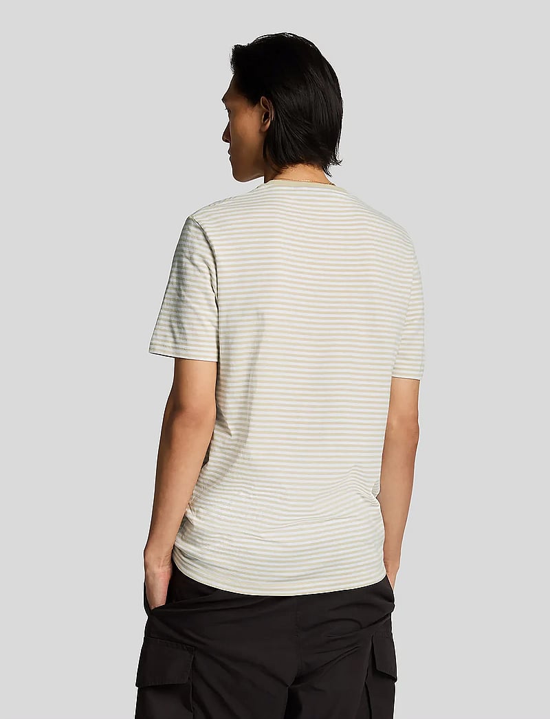Lyle & Scott - Linen Blend Breton Stripe T-Shirt - kortärmade t-shirts - x675 luna/ white - 3