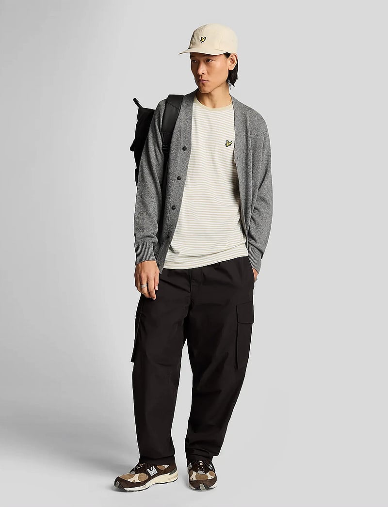 Lyle & Scott - Linen Blend Breton Stripe T-Shirt - kortärmade t-shirts - x675 luna/ white - 5