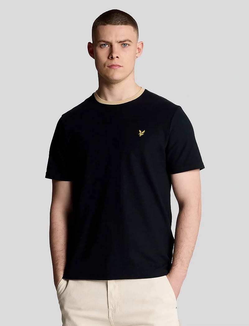 Lyle & Scott - Contrast Collar T-shirt - kurzärmelig - z271 dark navy - 0