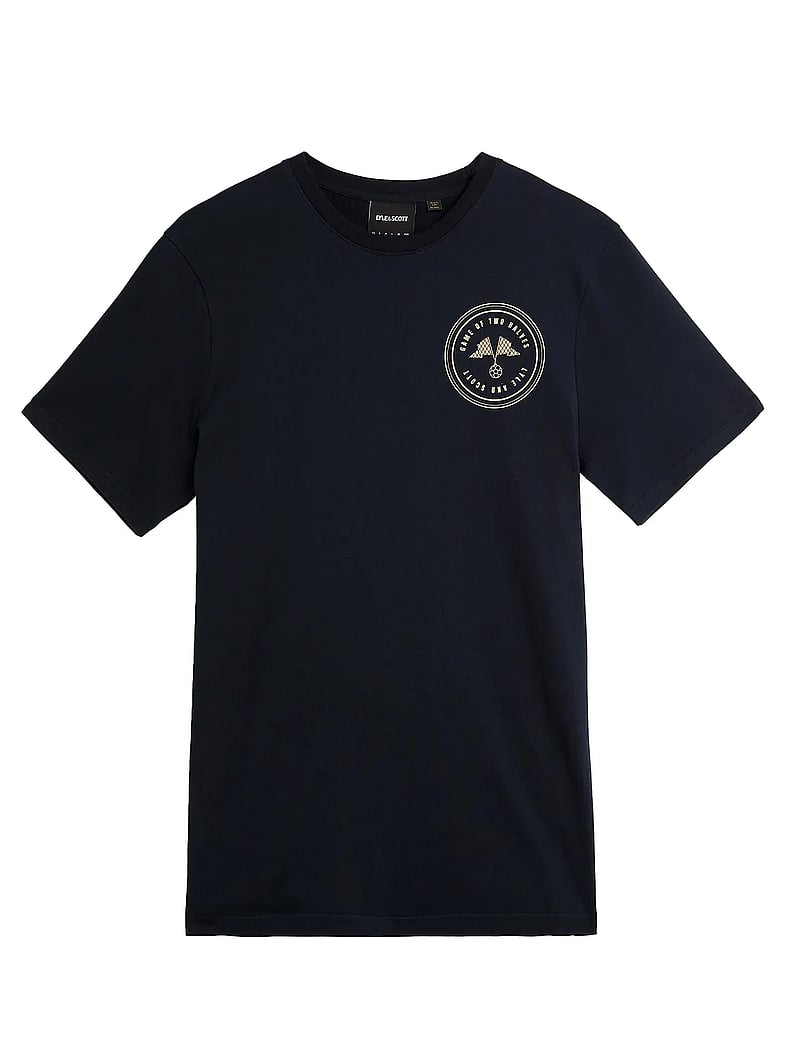 Lyle & Scott - Game of Two Halves Graphic T-Shirt - kortærmede t-shirts - x811 dark navy/ mojave - 5