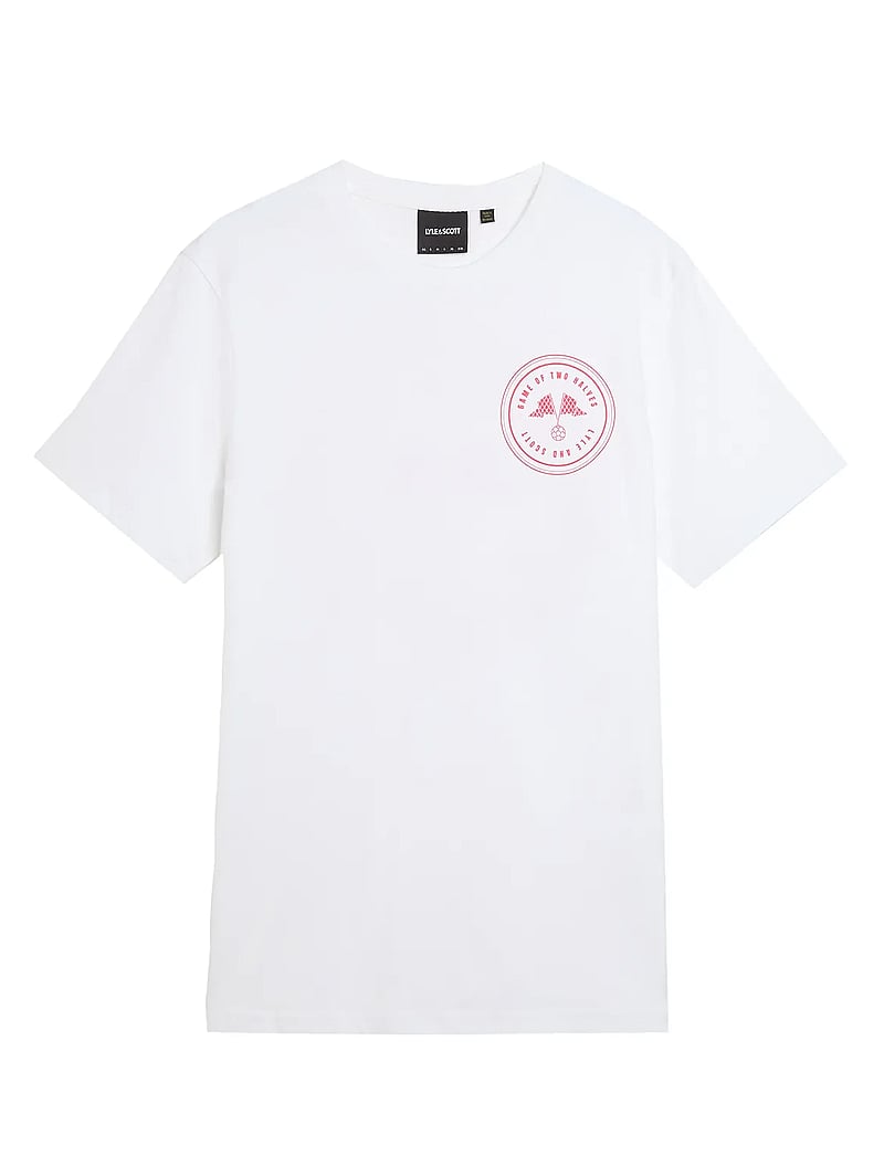 Lyle & Scott - Game of Two Halves Graphic T-Shirt - kortärmade t-shirts - x814 white/ flare red - 5