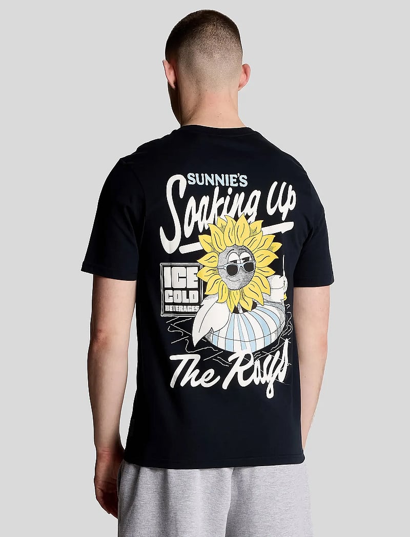 Lyle & Scott - Sunnies Pool Bar Graphic T-shirt - kortærmede t-shirts - z271 dark navy - 2