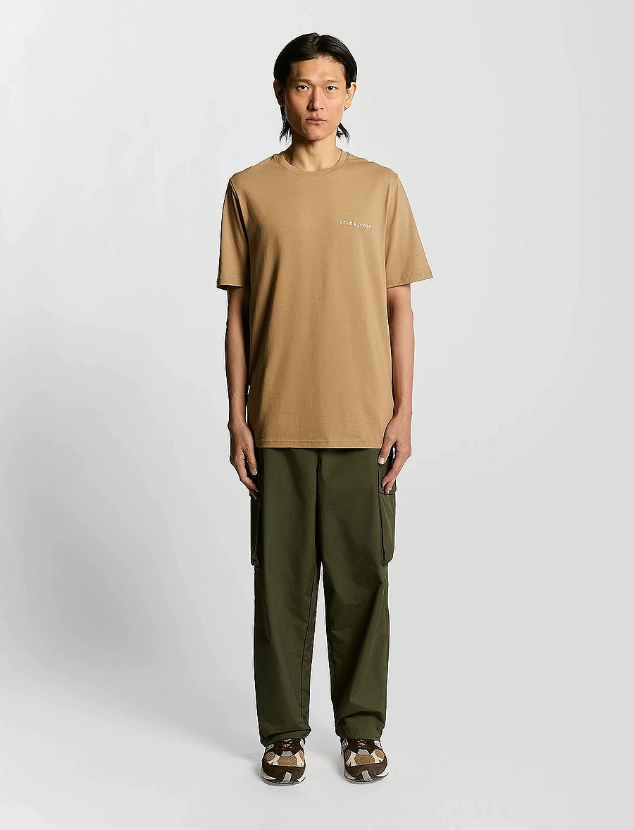 Lyle & Scott - Script T-Shirt - short-sleeved t-shirts - x851 tigers eye - 4