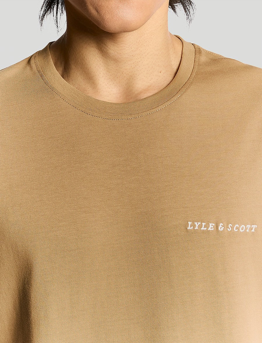 Lyle & Scott - Script T-Shirt - short-sleeved t-shirts - x851 tigers eye - 5
