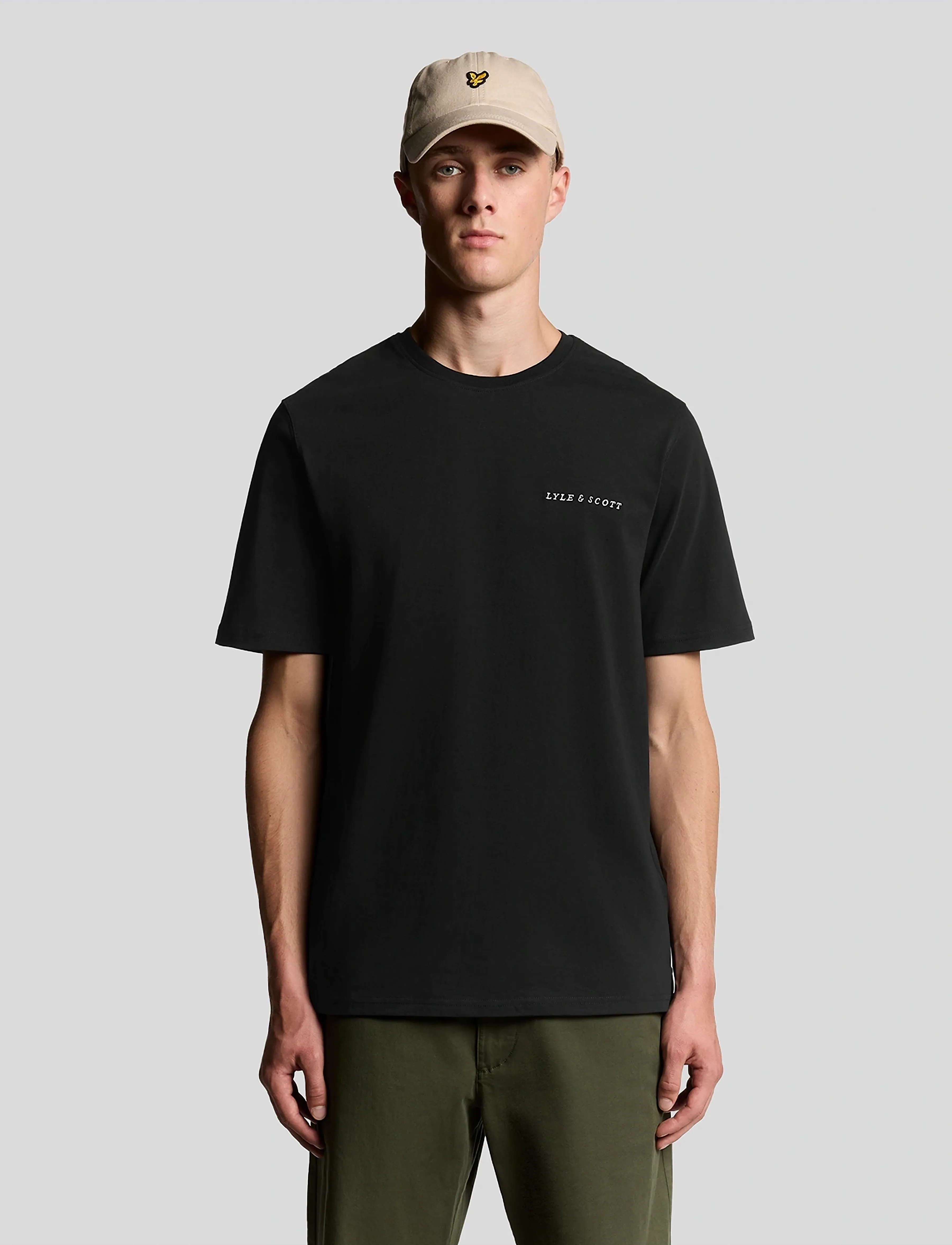 Lyle & Scott Script T-Shirt, S, T-shirts, Schwarz - Short-sleeved, Männerswear