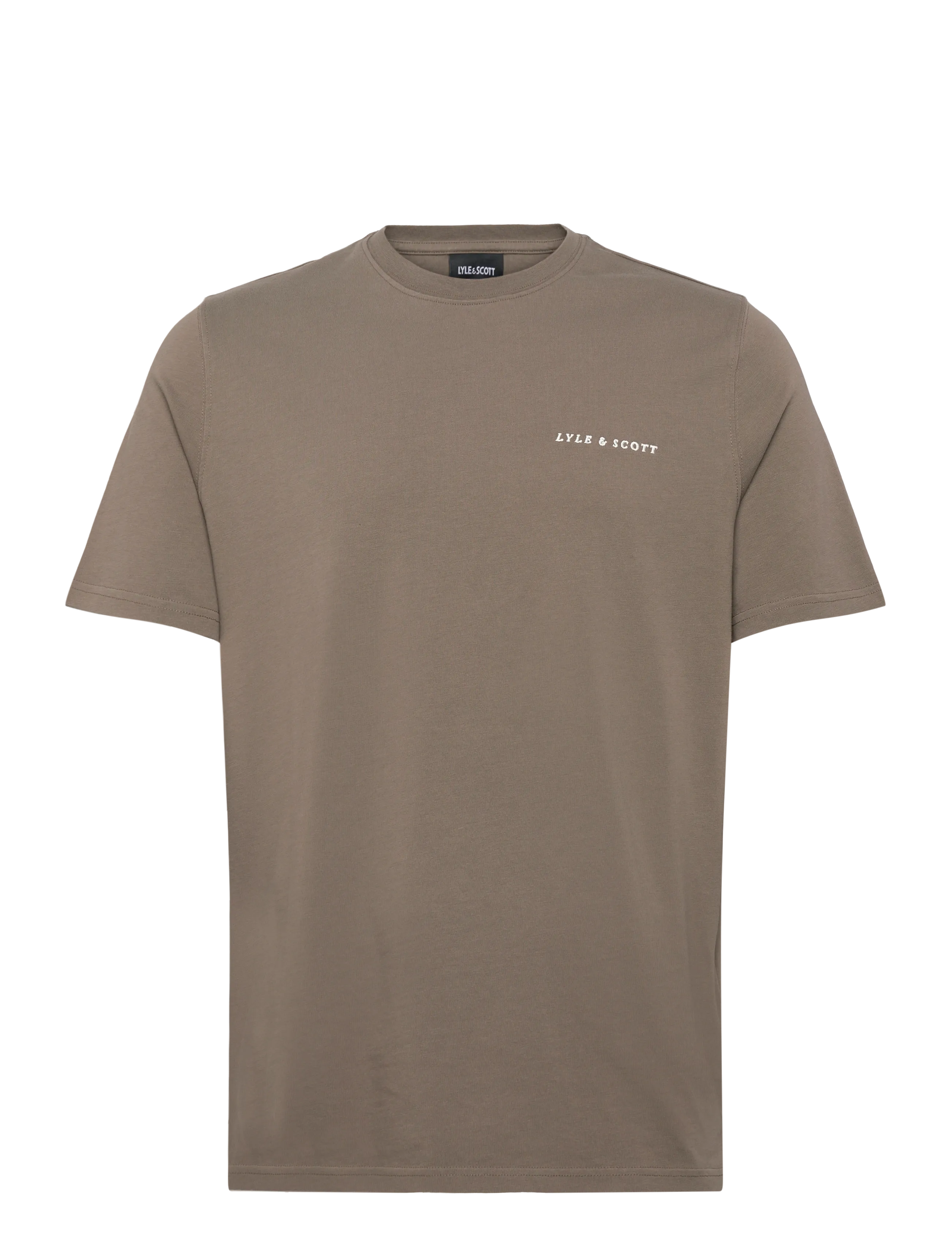 Lyle & Scott Script T-Shirt - Riided - X569 KHAKI ASH / brown