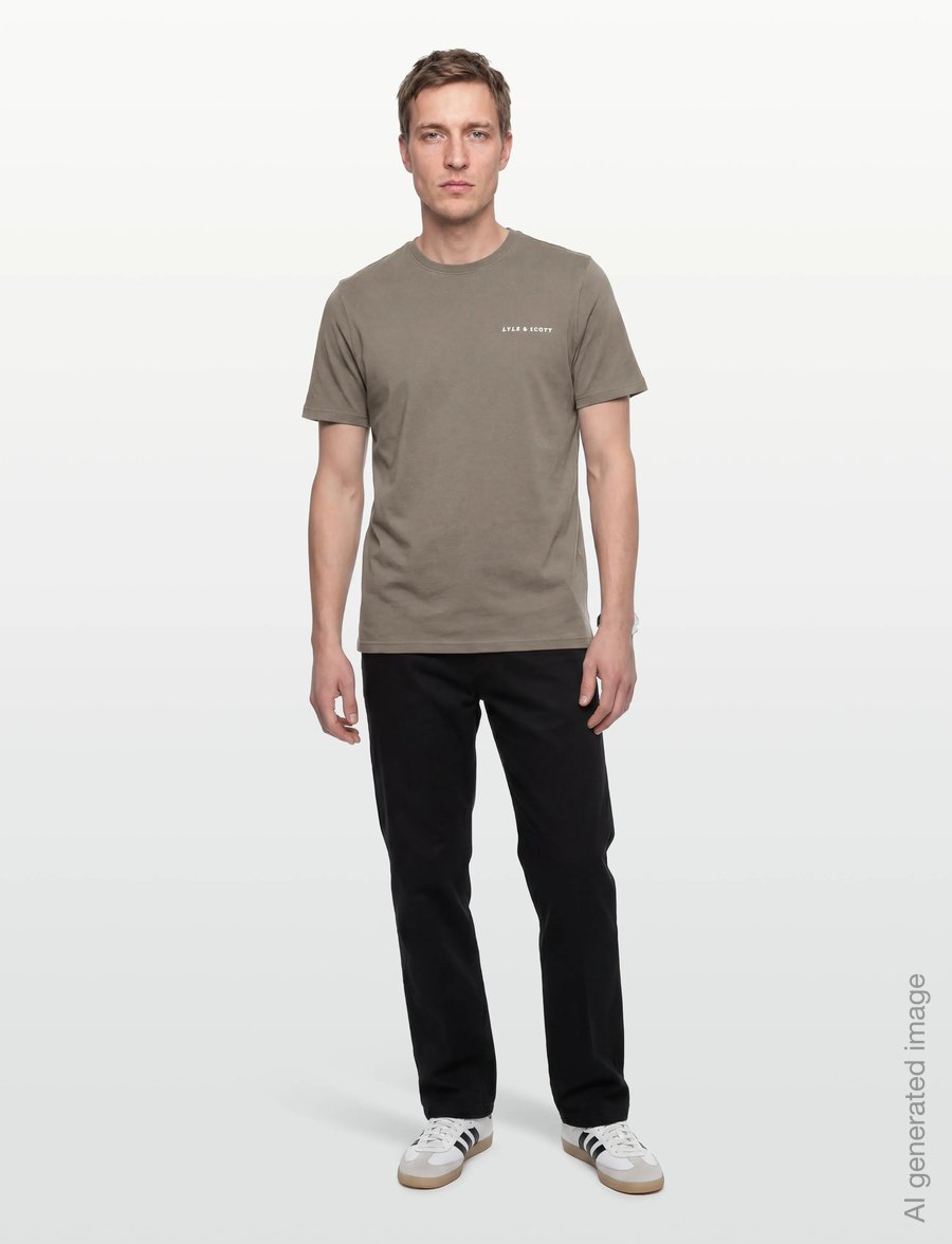 Lyle & Scott - Script T-Shirt - short-sleeved t-shirts - x569 khaki ash - 0