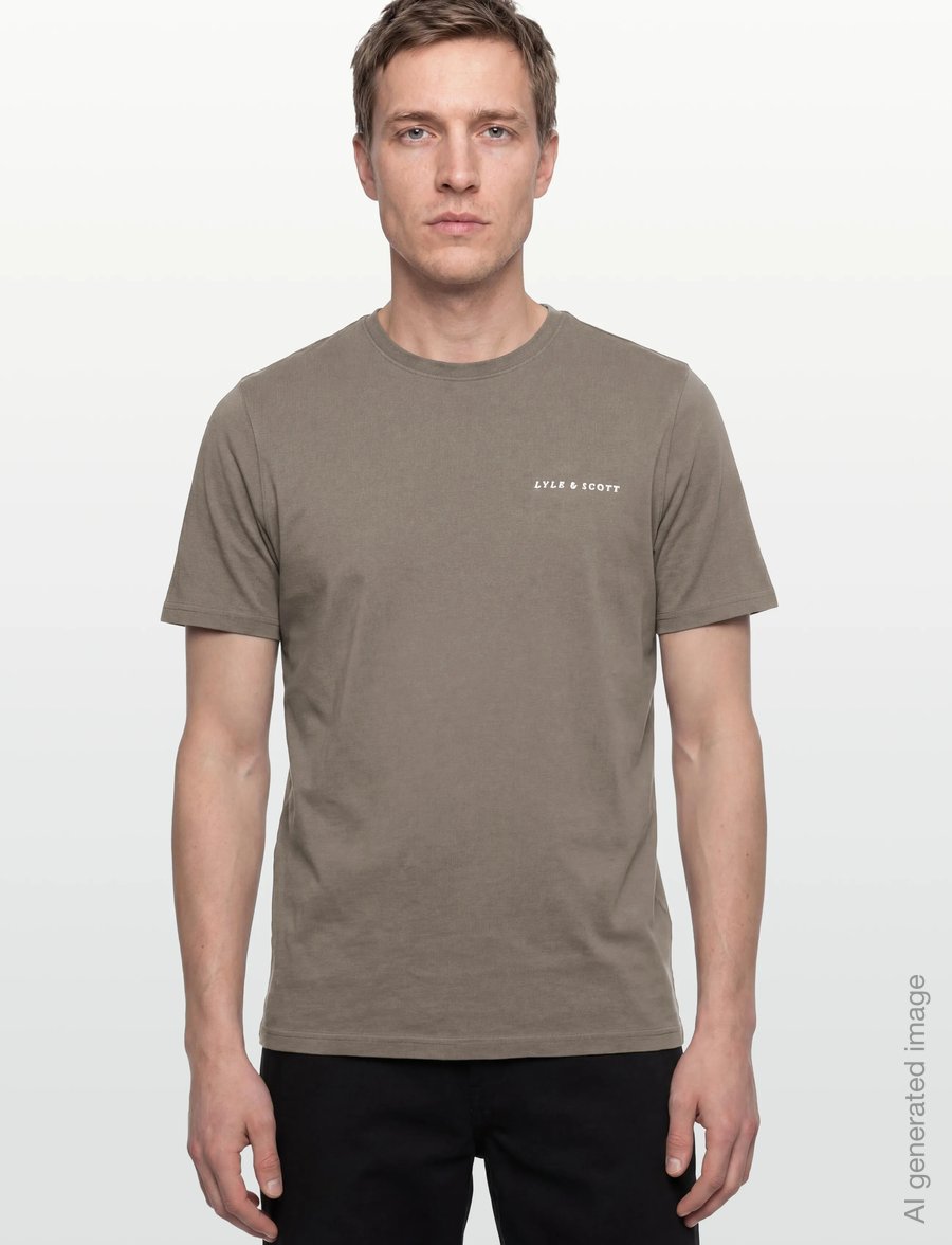 Lyle & Scott - Script T-Shirt - short-sleeved t-shirts - x569 khaki ash - 3