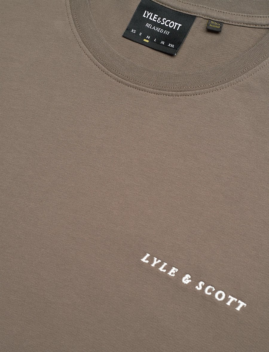 Lyle & Scott - Script T-Shirt - short-sleeved t-shirts - x569 khaki ash - 5