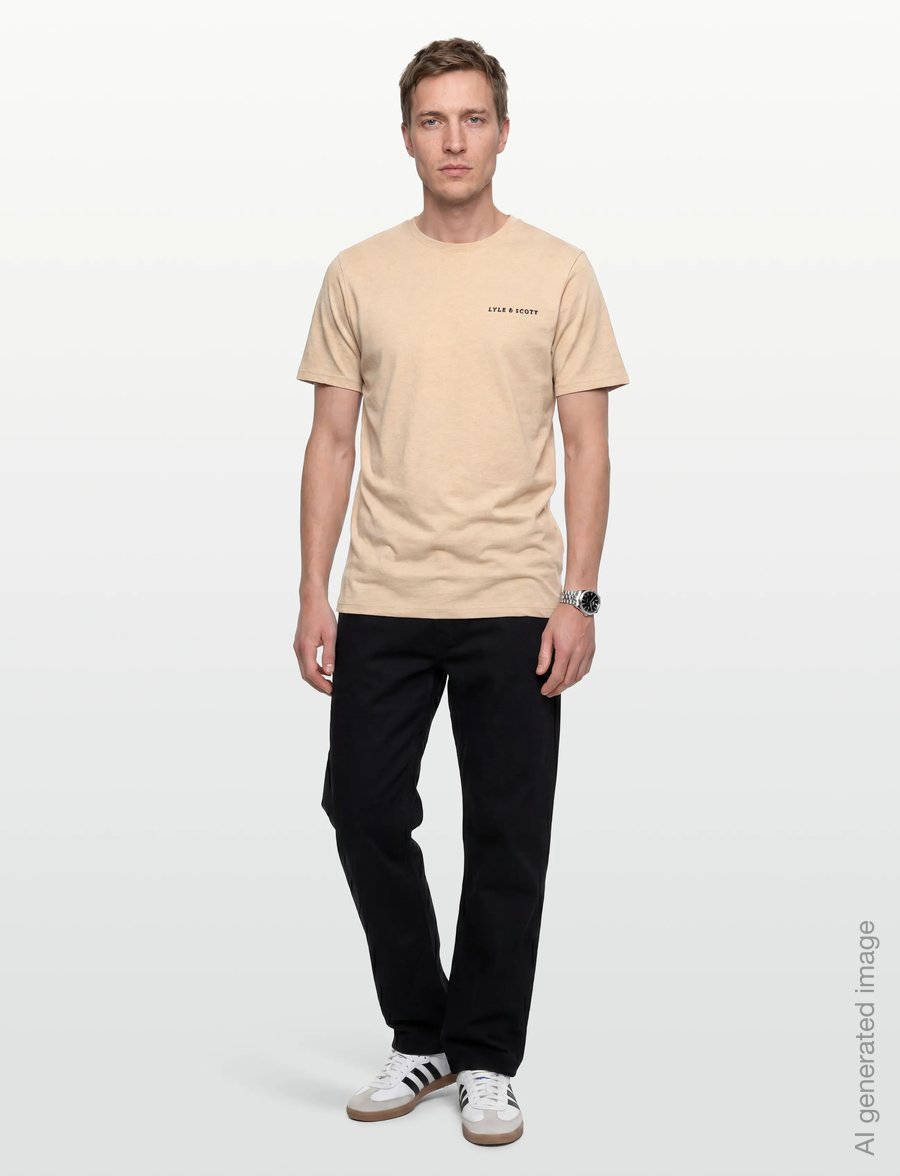 Lyle & Scott - Script T-Shirt - kurzärmelige t-shirts - y147 ice cream marl - 0