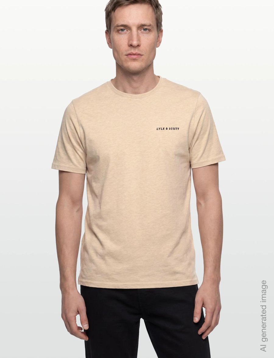 Lyle & Scott - Script T-Shirt - kurzärmelige t-shirts - y147 ice cream marl - 3