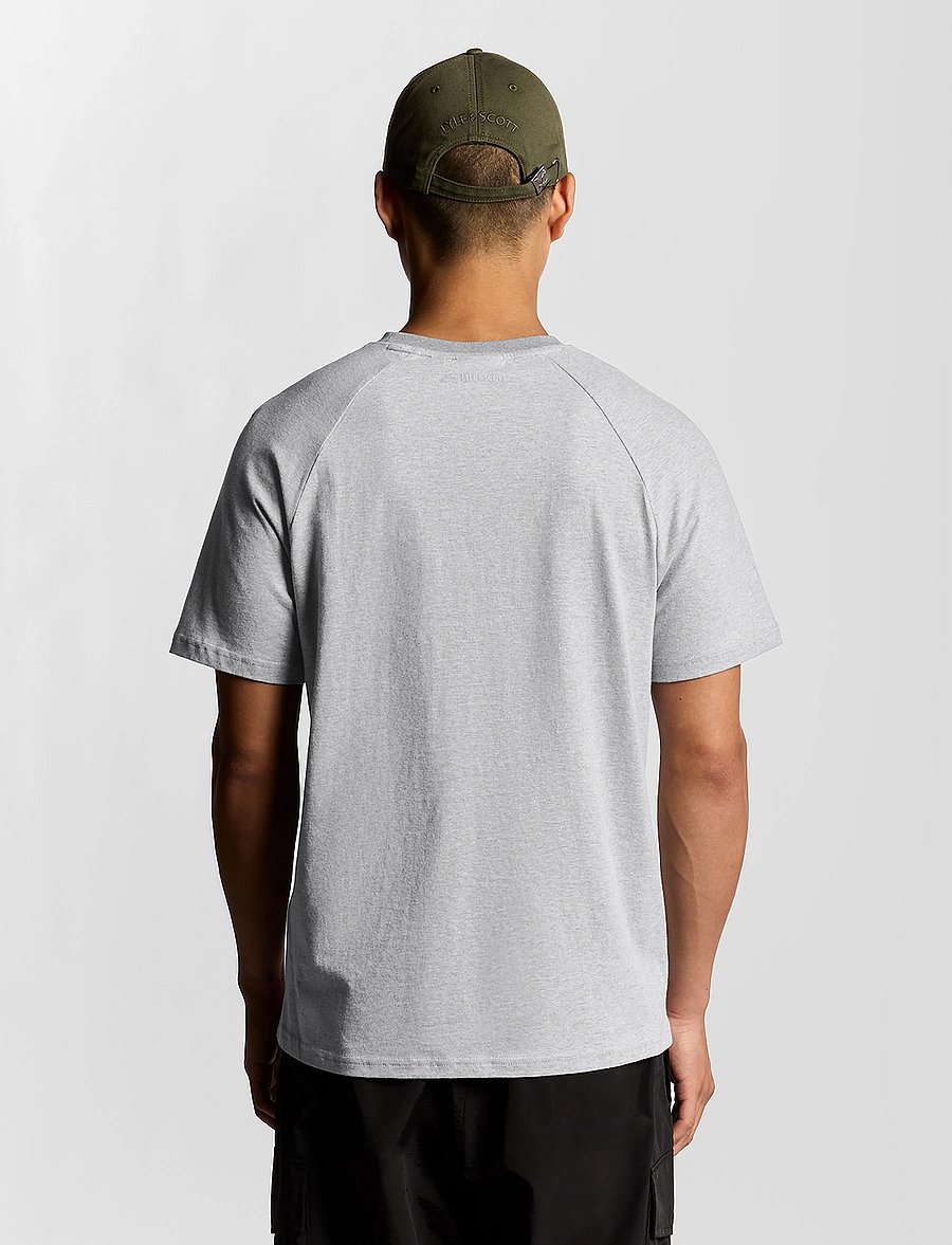 Lyle & Scott - Half Raglan T-Shirt - lühikeste varrukatega t-särgid - d24 light grey marl - 3