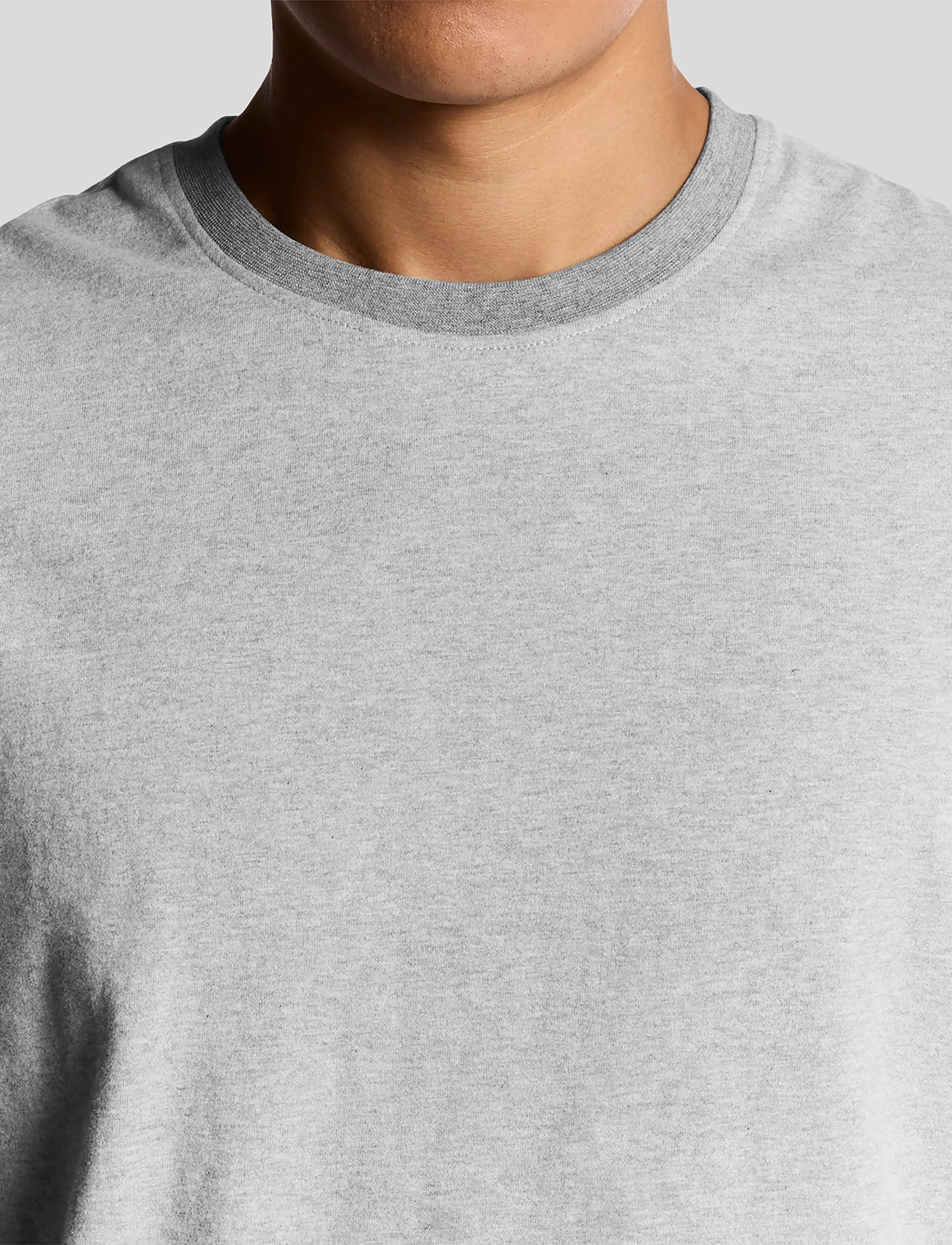 Lyle & Scott - Half Raglan T-Shirt - kurzärmelig - d24 light grey marl - 4