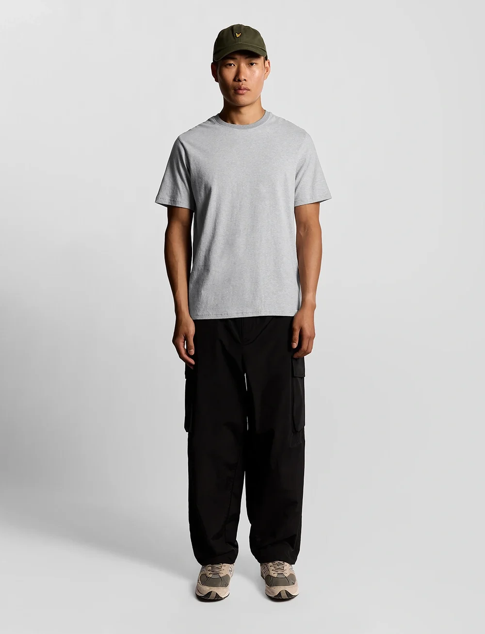 Lyle & Scott - Half Raglan T-Shirt - kortærmede t-shirts - d24 light grey marl - 5