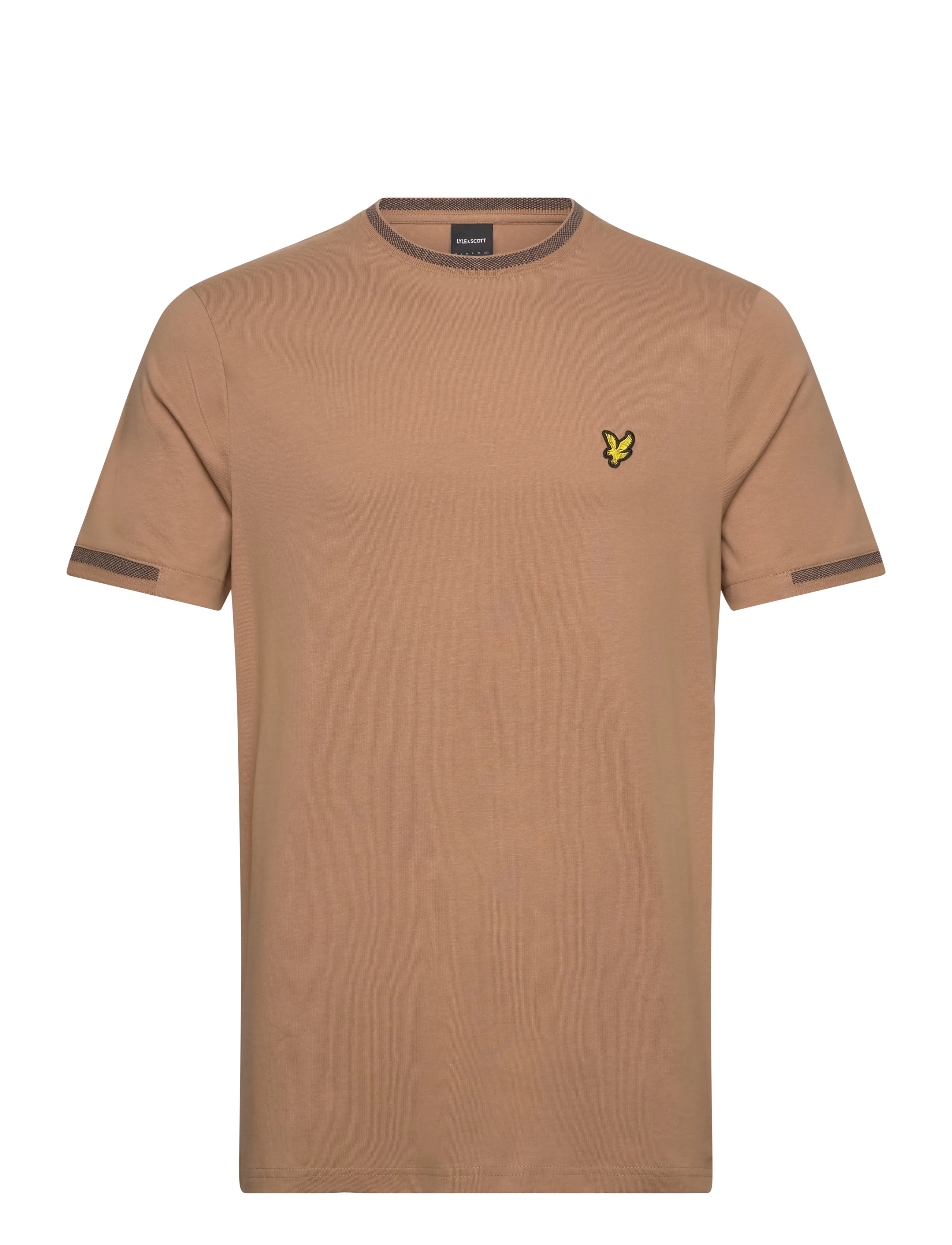 Lyle & Scott Birdseye Half Tipped T-Shirt - T-shirts - X946 TIGERS EYE/ DARK NAVY / beige