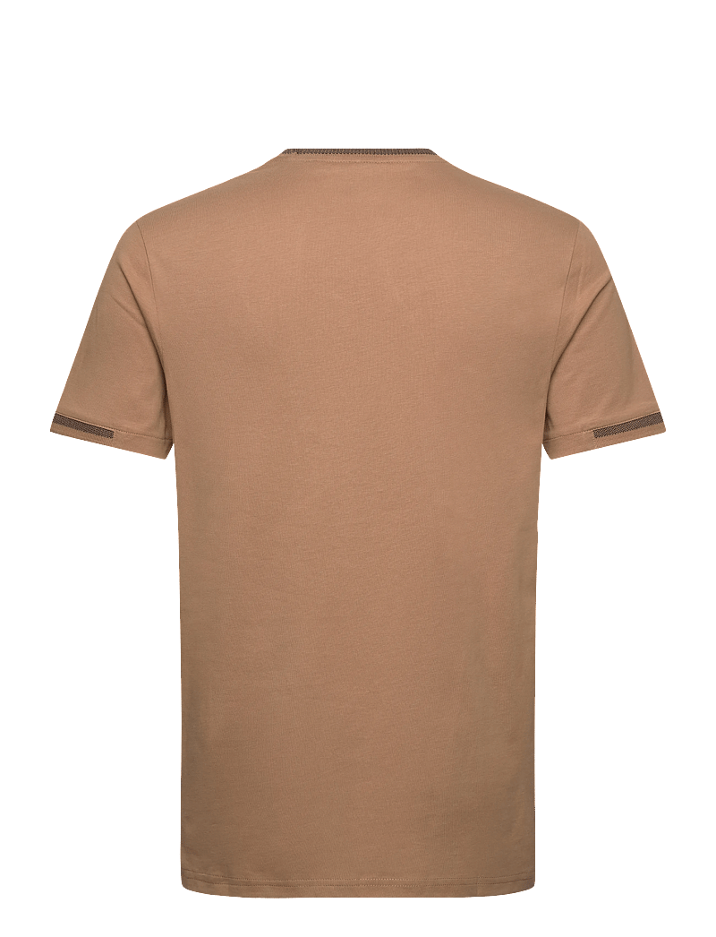 Lyle & Scott - Birdseye Half Tipped T-Shirt - kortärmade t-shirts - x946 tigers eye/ dark navy - 2