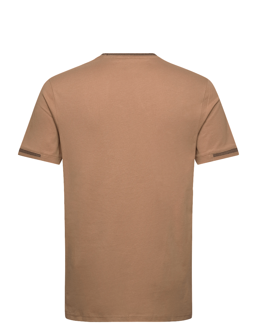 Lyle & Scott - Birdseye Half Tipped T-Shirt - kurzärmelige t-shirts - x946 tigers eye/ dark navy - 2