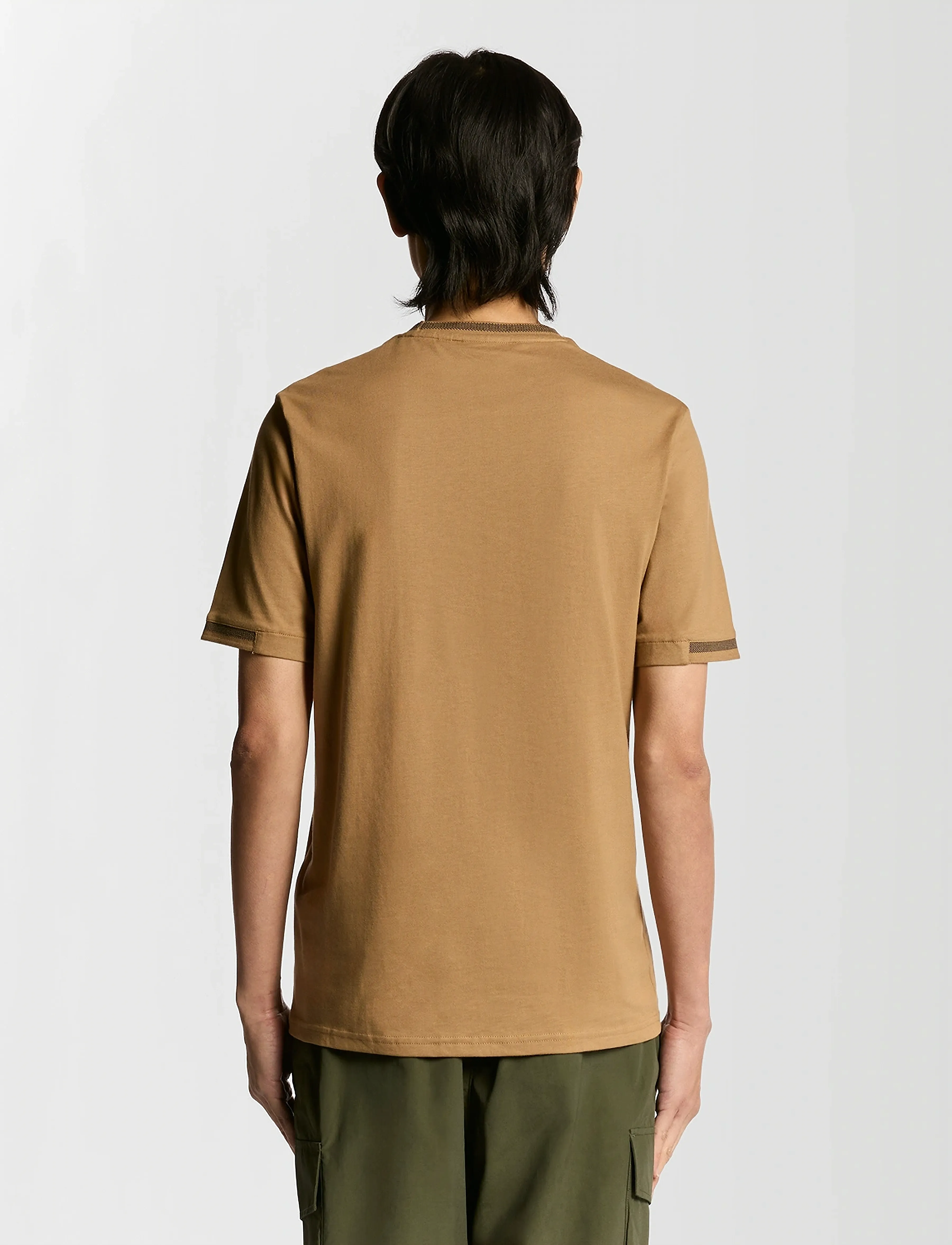 Lyle & Scott - Birdseye Half Tipped T-Shirt - lühikeste varrukatega t-särgid - x946 tigers eye/ dark navy - 3