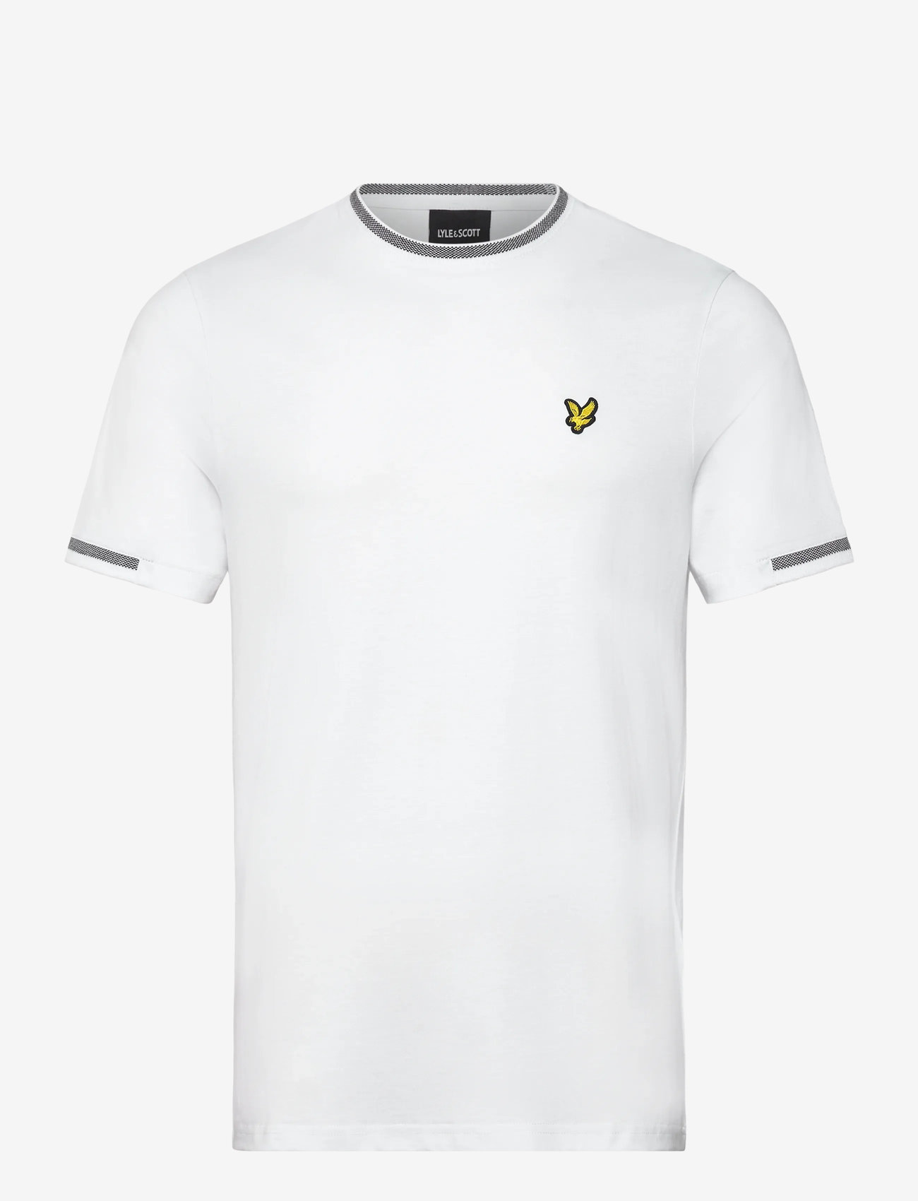 Lyle & Scott - Birdseye Half Tipped T-Shirt - kortærmede t-shirts - w104 white/ jet black - 1