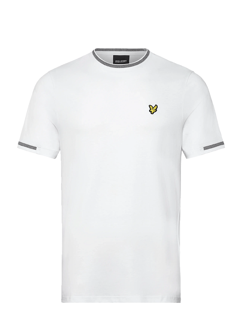Lyle & Scott - Birdseye Half Tipped T-Shirt - kortärmade t-shirts - w104 white/ jet black - 1