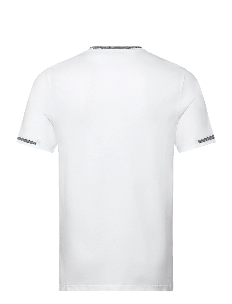 Lyle & Scott - Birdseye Half Tipped T-Shirt - kortärmade t-shirts - w104 white/ jet black - 2