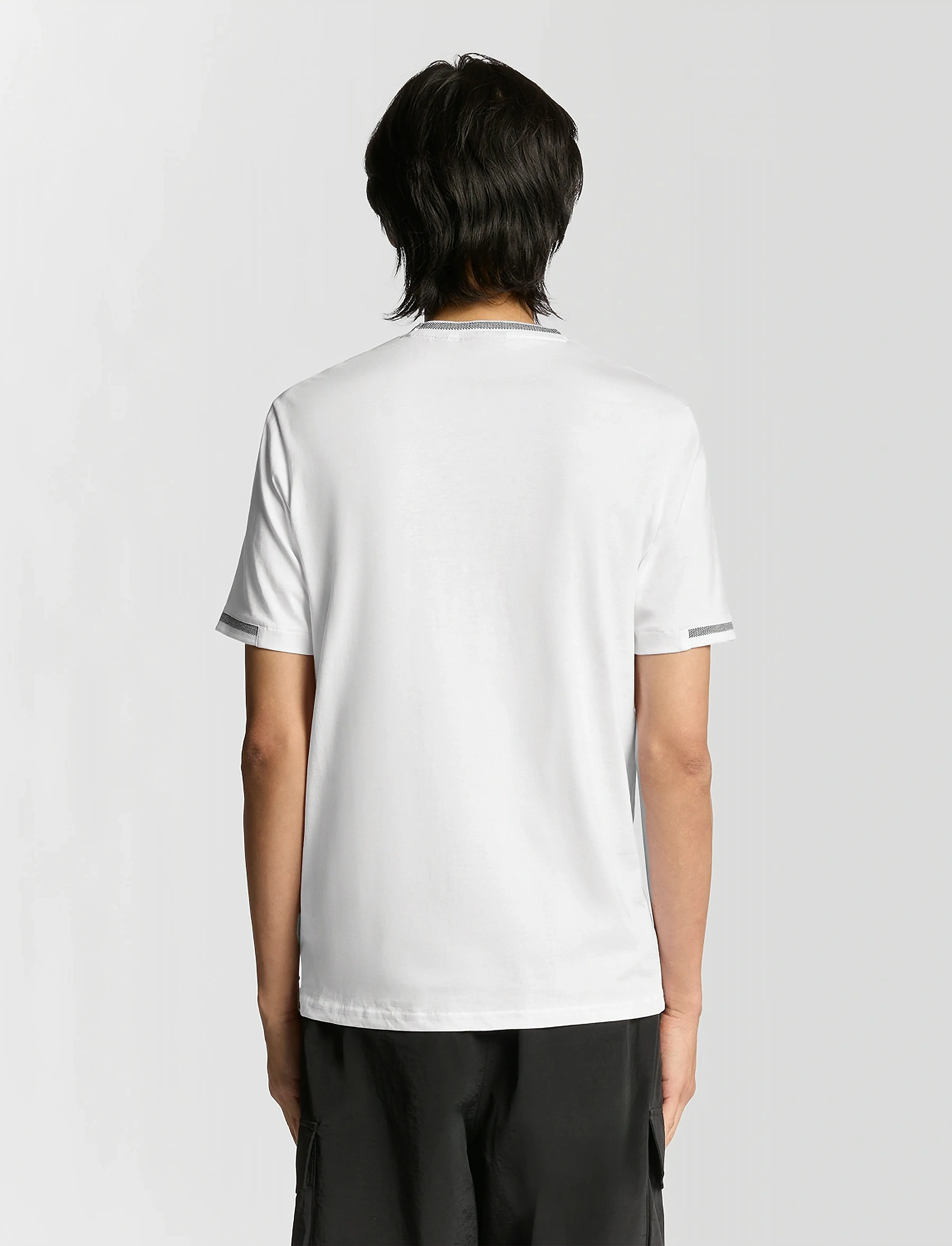 Lyle & Scott - Birdseye Half Tipped T-Shirt - laveste priser - w104 white/ jet black - 3