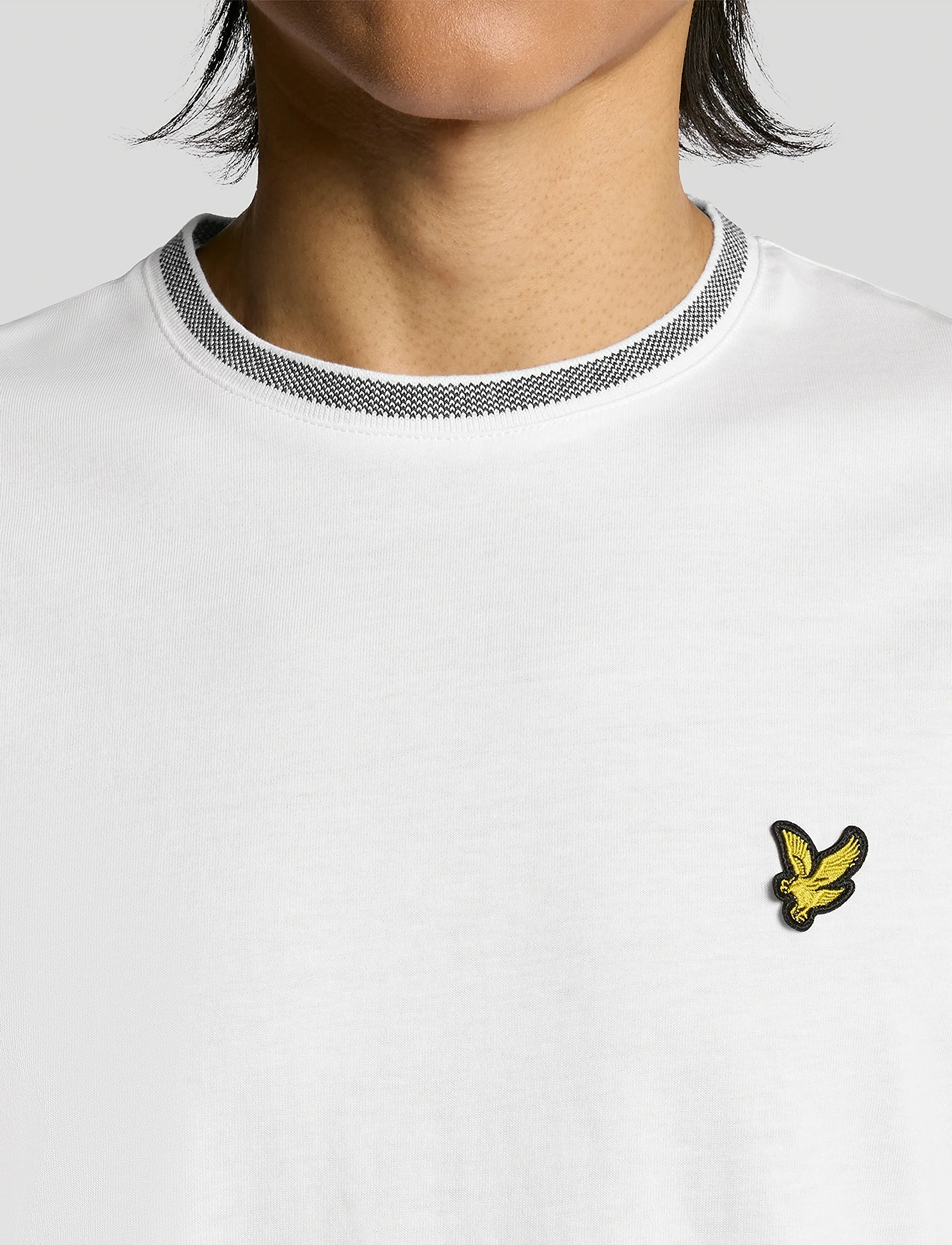 Lyle & Scott - Birdseye Half Tipped T-Shirt - laveste priser - w104 white/ jet black - 5