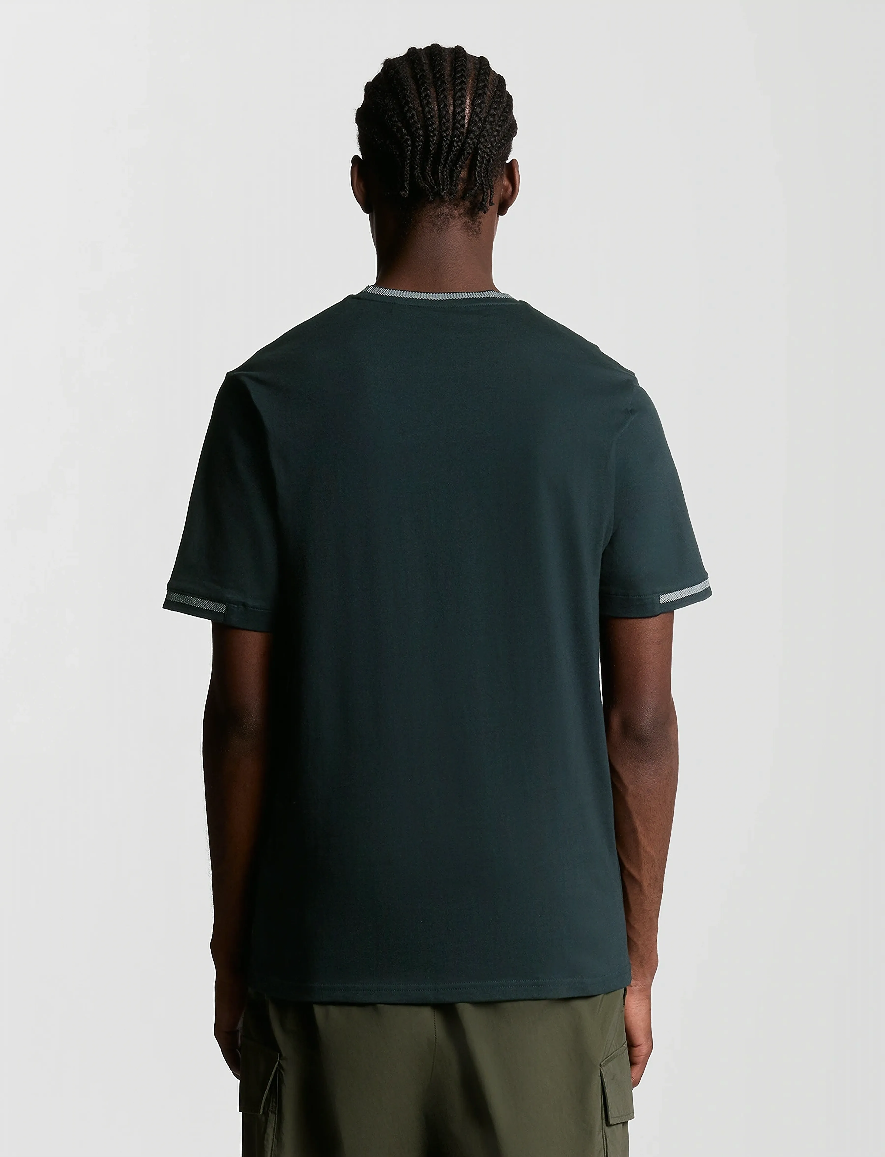 Lyle & Scott - Birdseye Half Tipped T-Shirt - kortärmade t-shirts - x941 dark navy/ ash lilac - 3