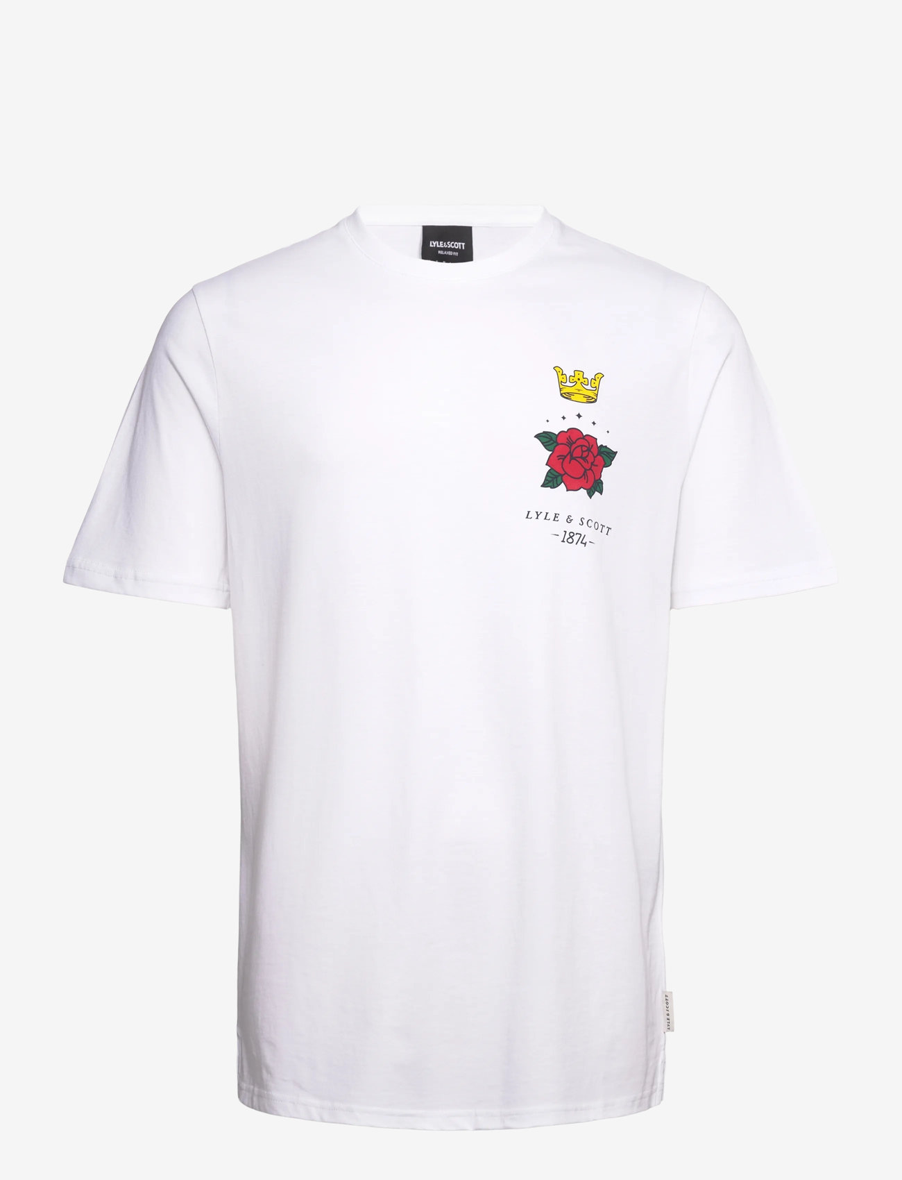 Lyle & Scott - Rose and Crown Graphic T-shirt - kortärmade t-shirts - 626 white - 1