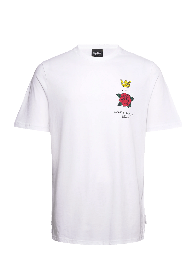 Lyle & Scott - Rose and Crown Graphic T-shirt - kortärmade t-shirts - 626 white - 1