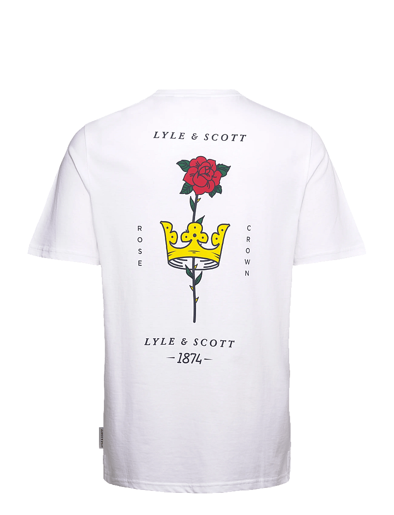 Lyle & Scott - Rose and Crown Graphic T-shirt - kortärmade t-shirts - 626 white - 2