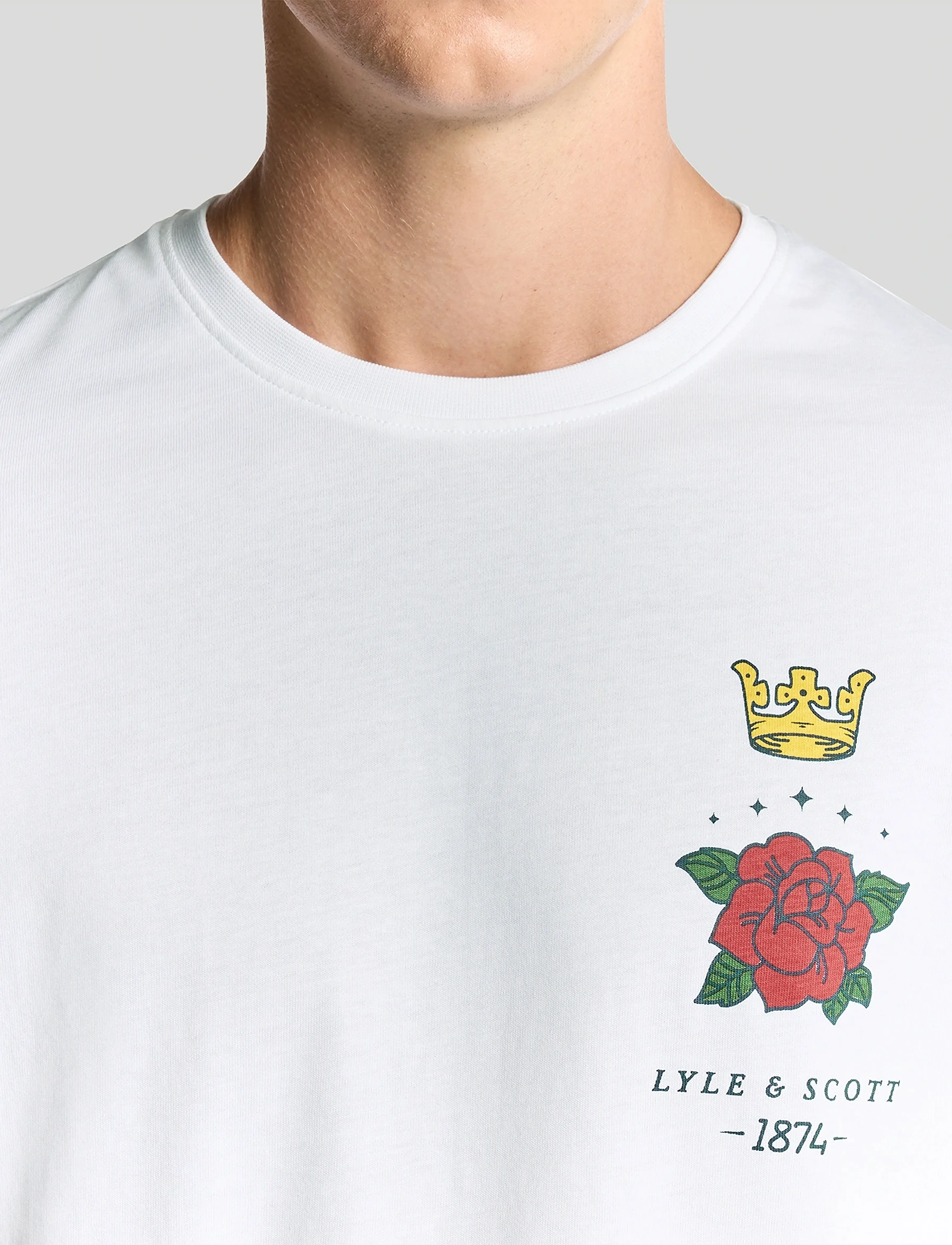 Lyle & Scott - Rose and Crown Graphic T-shirt - kurzärmelig - 626 white - 5